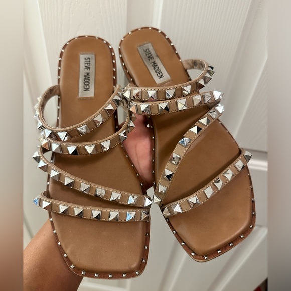 Tan Stud Steve Madden Sandals - Picture 2 of 2